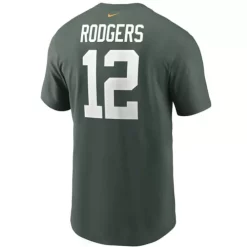 Nike Green Bay Packers Aaron Rodgers #12 Name & Number T-Shirt