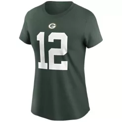 Nike Women's Green Bay Packers Aaron Rodgers #12 Name & Number T-Shirt -CHAMPRO SHOP 19431950962