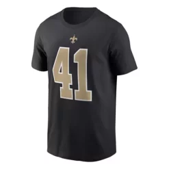 Nike New Orleans Saints Alvin Kamara #41 Name & Number T-Shirt -CHAMPRO SHOP 19453519883 1