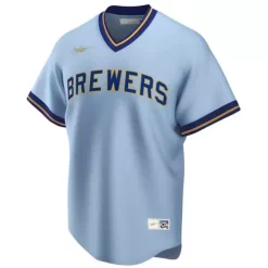 Nike Milwaukee Brewers Christian Yelich #22 Cooperstown Jersey -CHAMPRO SHOP 19453670208 1