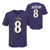 Nike Kids' Baltimore Ravens Lamar Jackson #8 Name & Number T-Shirt -CHAMPRO SHOP 19467496975