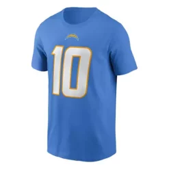 Nike Los Angeles Chargers Justin Herbert #10 Name & Number T-Shirt -CHAMPRO SHOP 19480486207 1