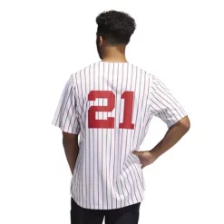 Adidas Nebraska Cornhuskers Pinstripe Baseball Jersey -CHAMPRO SHOP 19481829600 1