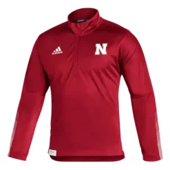 Adidas Nebraska Cornhuskers Sideline Knit 1/4 Zip Top