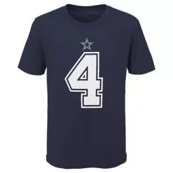 Nike Kids' Dallas Cowboys Dak Prescott #4 2020 Name & Number T-Shirt -CHAMPRO SHOP 19487291318