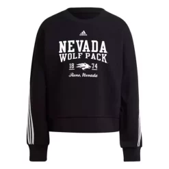 Adidas Women's Nevada Wolf Pack 3 Stripe Crewneck Sweatshirt