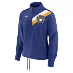 Nike Women's Milwaukee Brewers Rewind 1/4 Zip