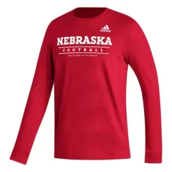 Adidas Nebraska Cornhuskers Football Locker Room Practice Long Sleeve Shirt