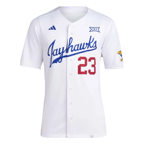 Adidas Kansas Jayhawks Retro Baseball Jersey 3 Adidas Kansas Jayhawks Retro Baseball Jersey