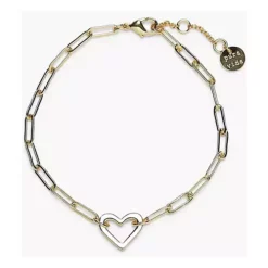 Pura Vida Open Heart Paperclip Chain Bracelet