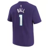 Nike Kids' Charlotte Hornets LaMelo Ball #1 2022 Statement Name & Number T-Shirt -CHAMPRO SHOP 19669188875