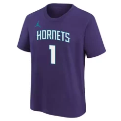 Nike Kids' Charlotte Hornets LaMelo Ball #1 2022 Statement Name & Number T-Shirt -CHAMPRO SHOP 19669188875 1
