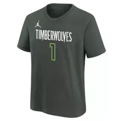 Nike Kids' Minnesota Timberwolves Anthony Edwards #1 2022 Statement Name & Number T-Shirt -CHAMPRO SHOP 19669189247 1