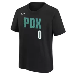 Nike Kids' Portland Trail Blazers Damian Lillard #0 2022 City Edition Name & Number T-Shirt -CHAMPRO SHOP 19676018706 2