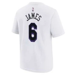 Nike Kids' Los Angeles Lakers LeBron James #6 2022 City Edition Name & Number T-Shirt -CHAMPRO SHOP 19676020531 1