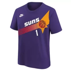 Nike Kids' Phoenix Suns Devin Booker #1 Hardwood Classic Name & Number T-Shirt -CHAMPRO SHOP 19676057731 1