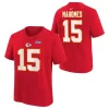Nike Kids' Kansas City Chiefs Patrick Mahomes #15 Super Bowl LVII Name & Number T-Shirt -CHAMPRO SHOP 19742727393 1