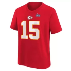 Nike Kids' Kansas City Chiefs Patrick Mahomes #15 Super Bowl LVII Name & Number T-Shirt -CHAMPRO SHOP 19742727393 2