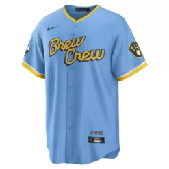 Nike Milwaukee Brewers Christian Yelich #22 City Connect Jersey -CHAMPRO SHOP 72665345989 2
