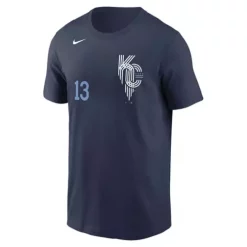 Nike Kansas City Royals Salvador Perez #13 2022 City Connect Name & Number T-Shirt -CHAMPRO SHOP 72665357625 1