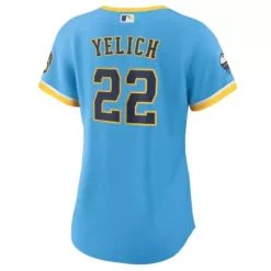 Nike Women Milwaukee Brewers Christian Yelich #22 City Connect Jersey -CHAMPRO SHOP 72665495432 1