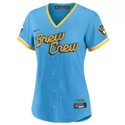 Nike Women Milwaukee Brewers Christian Yelich #22 City Connect Jersey -CHAMPRO SHOP 72665495432 2