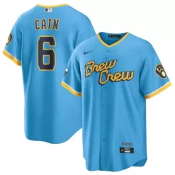 Nike Milwaukee Brewers Lorenzo Cain #6 City Connect Jersey