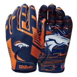 Kids Wilson NFL Stretch Fit Denver Broncos Football Receiver Gloves